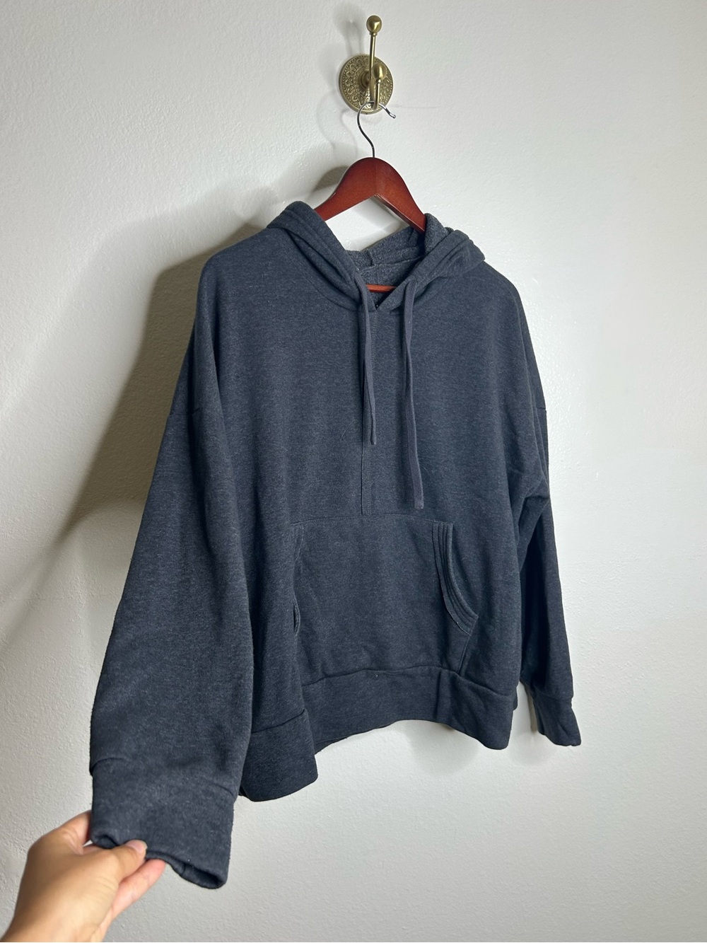 Free People Movement Charcoal Gray Sweatshirt Hoodie Size Large